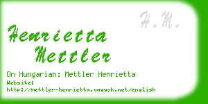 henrietta mettler business card